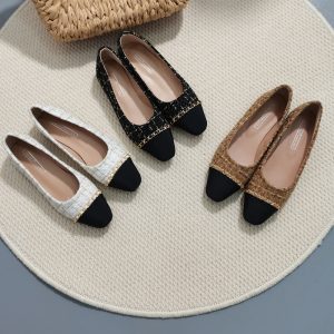 CSYCOCO Women's Two-Tone Low Heel Loafer Shoes 2024 Autumn