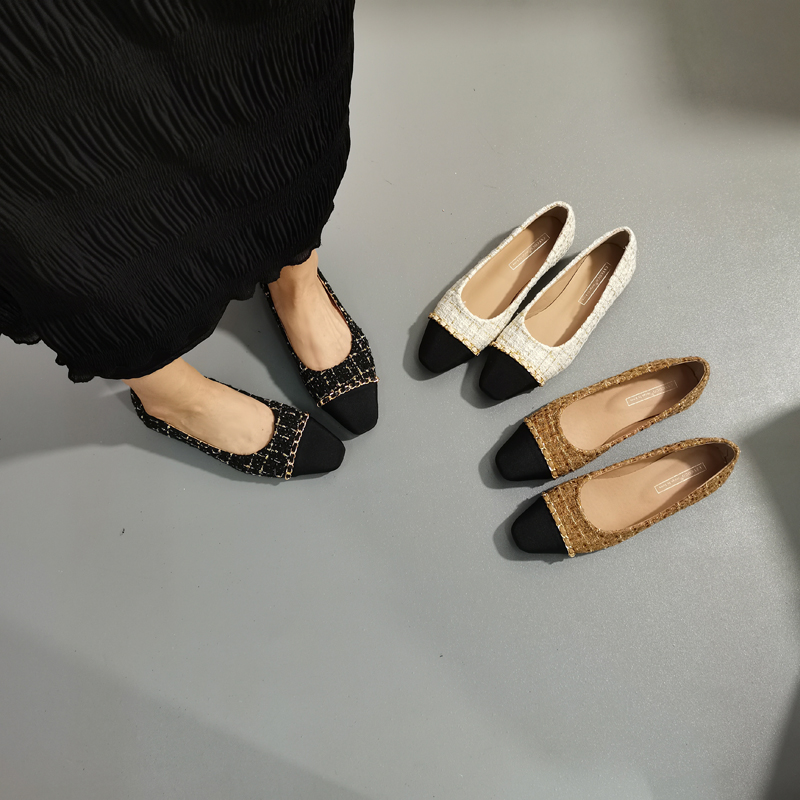 CSYCOCO Women's Two-Tone Low Heel Loafer Shoes 2024 Autumn - Image 5
