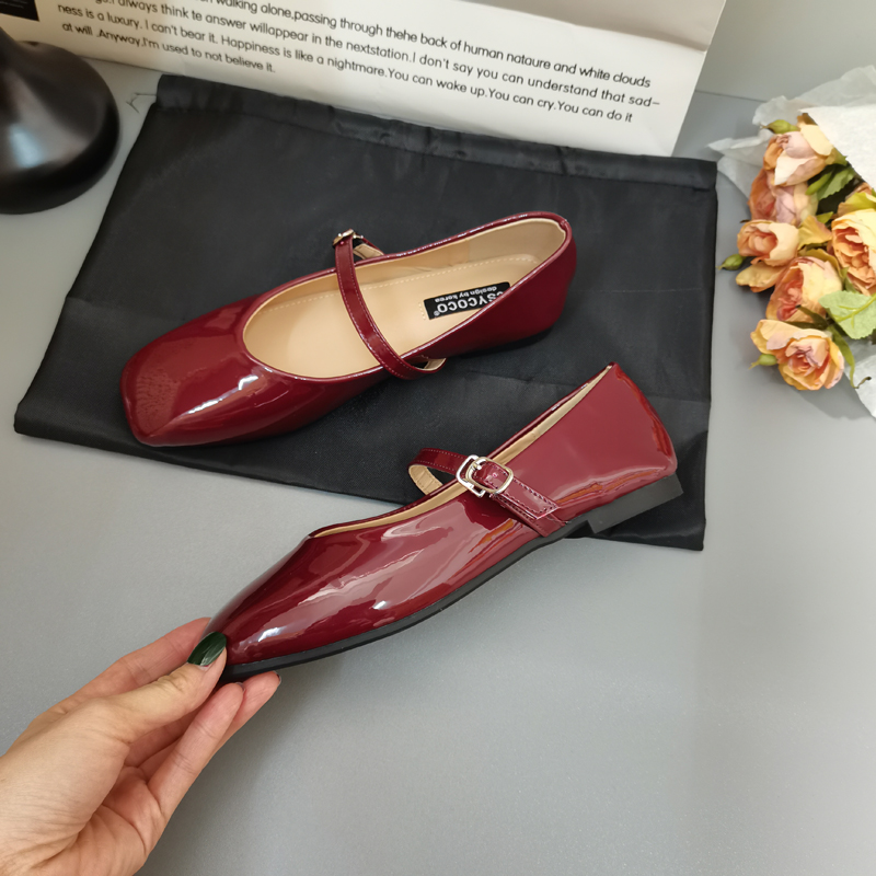 CSYCOCO Korean Style French Minimalist Flat Mary Jane One-Strap Shoes for Women - Image 3