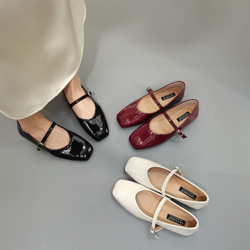 CSYCOCO Korean Style French Minimalist Flat Mary Jane One-Strap Shoes for Women - Image 5