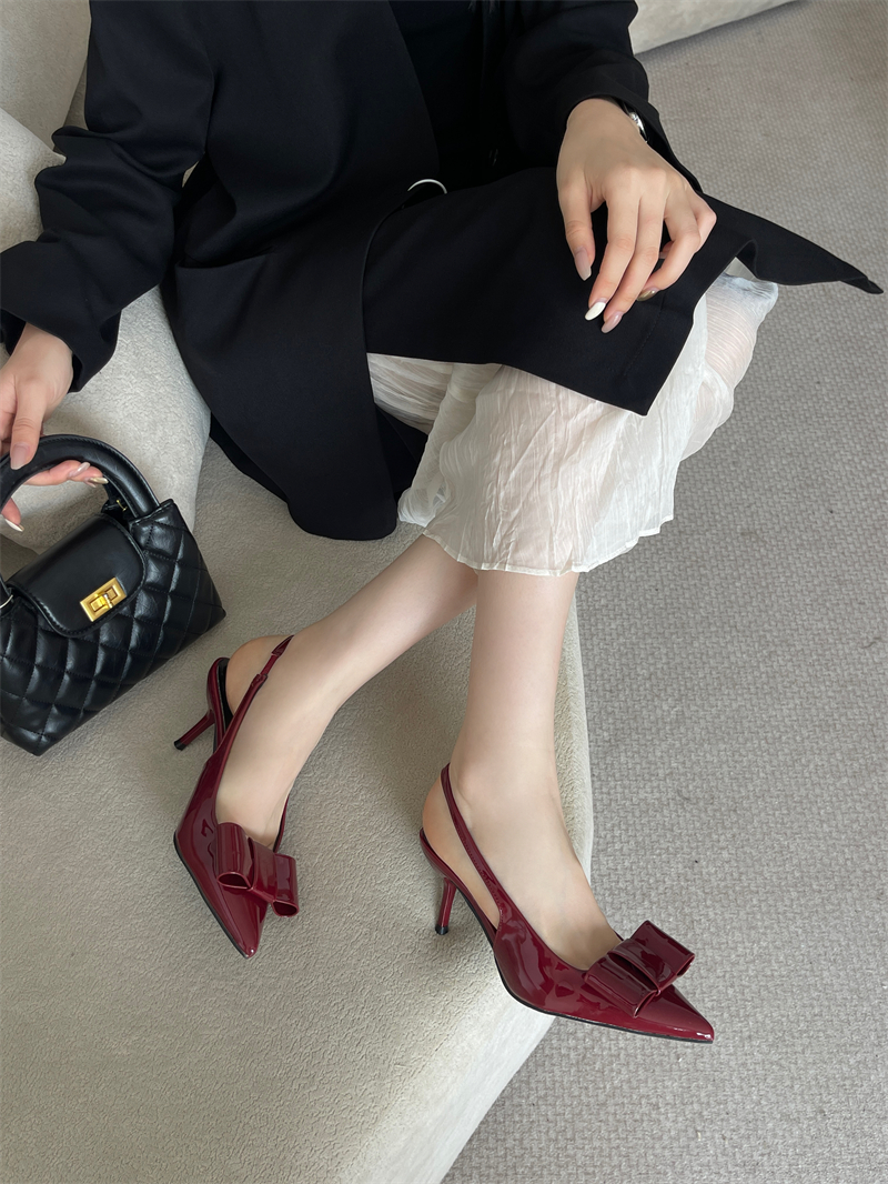 2025 New Bow Pointed Toe High Heel Ankle Strap Women's Sandals - Image 4