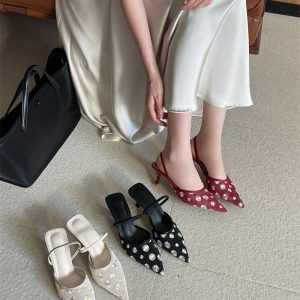 2026 New Fashion High Heel Embroidered Pointed Toe Sandals for Women