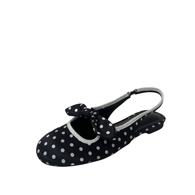 2026 New Flat Closed Toe Half Slipper Sandals Polka Dot Women Shoes - Image 5
