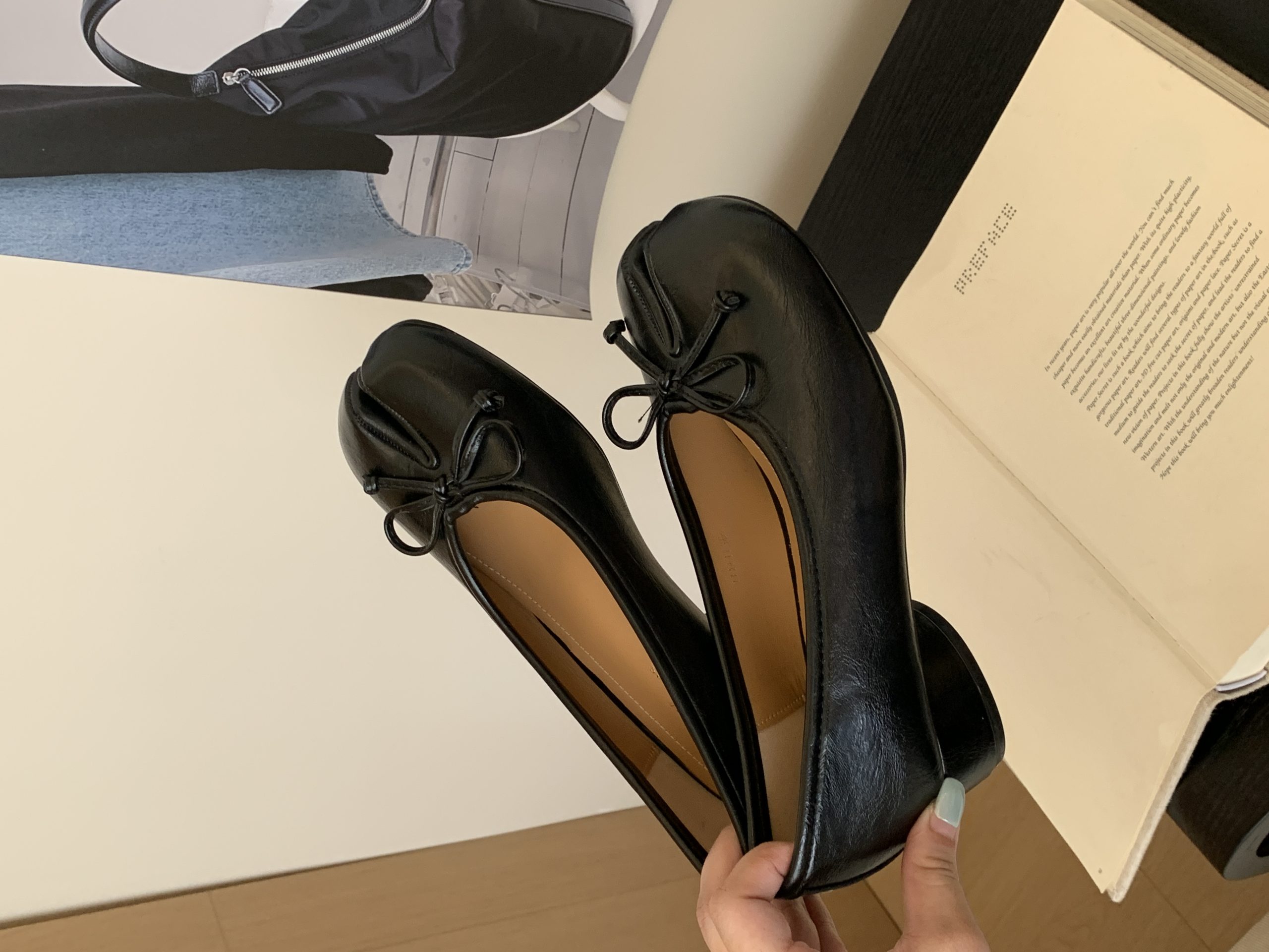 2026 New Autumn 4CM Split Toe Ballet Flats Women Low Top Chunky Heel Shoes 35-40 - Image 4
