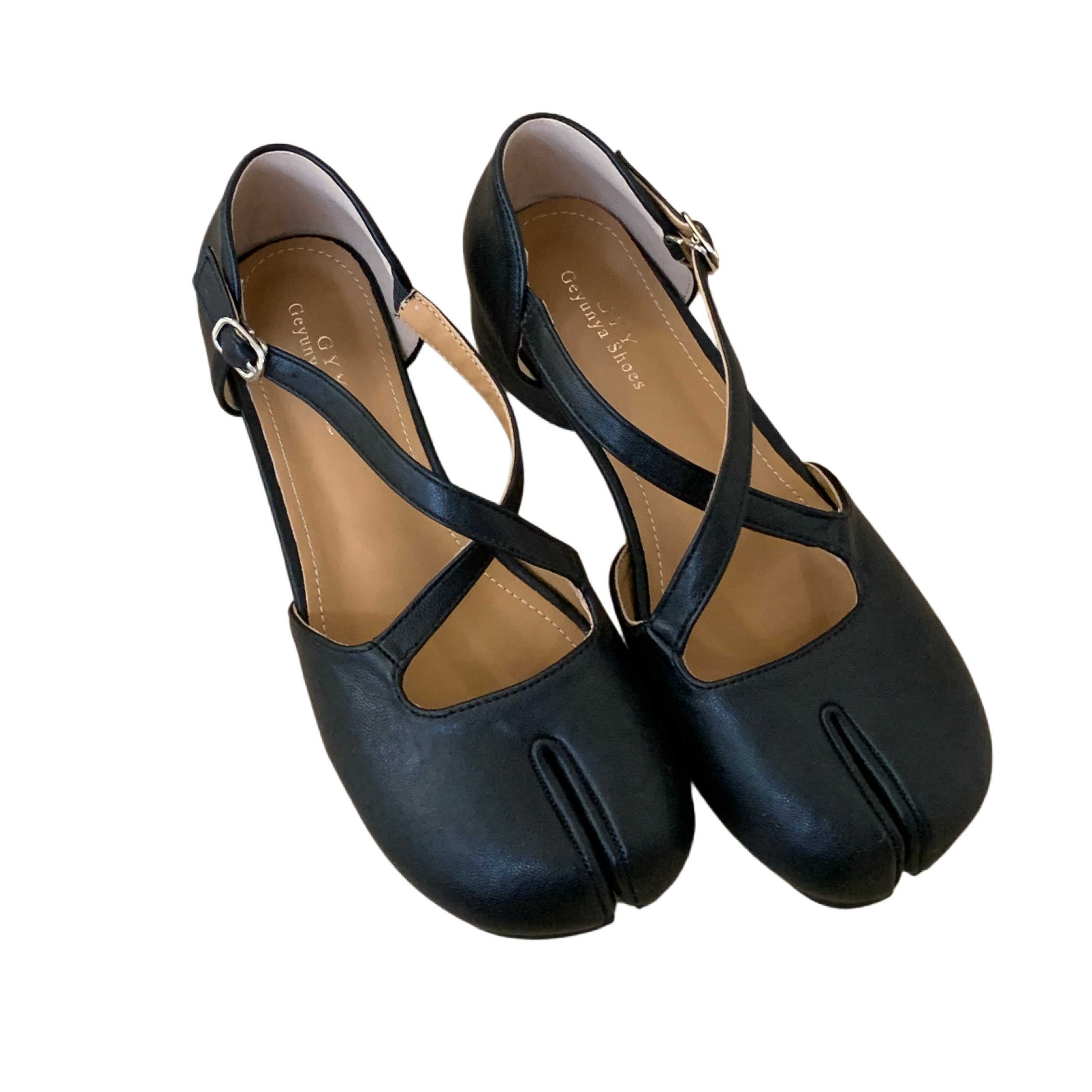 2026 New Chunky Heel 3cm Split Toe Cross Strap Women's Shoes Stock 35-40 - Image 5